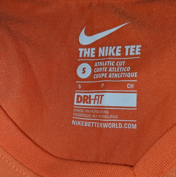 The Nike Tee Women's Orange V Neck Long Sleeve Top - Picture 8 of 8